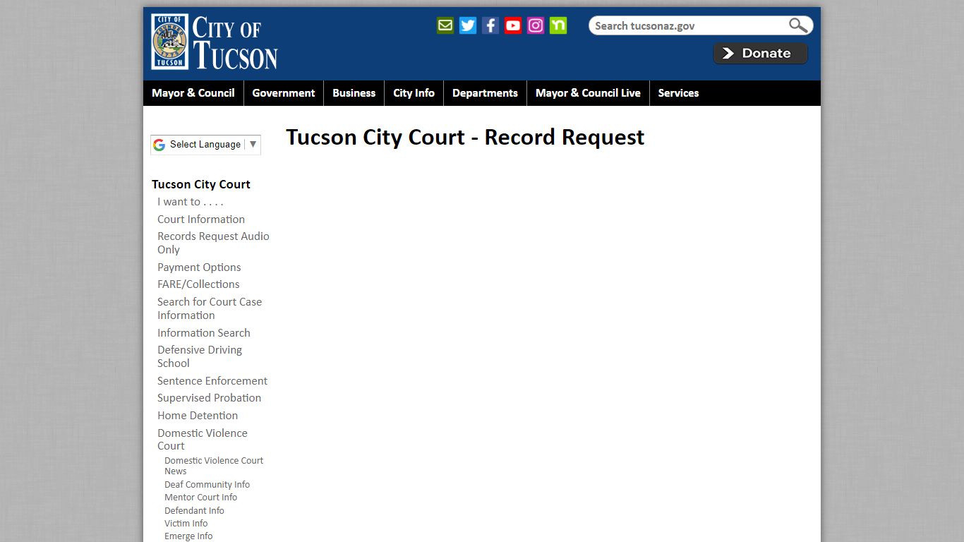 Tucson City Court - Record Request | Official website of ...
